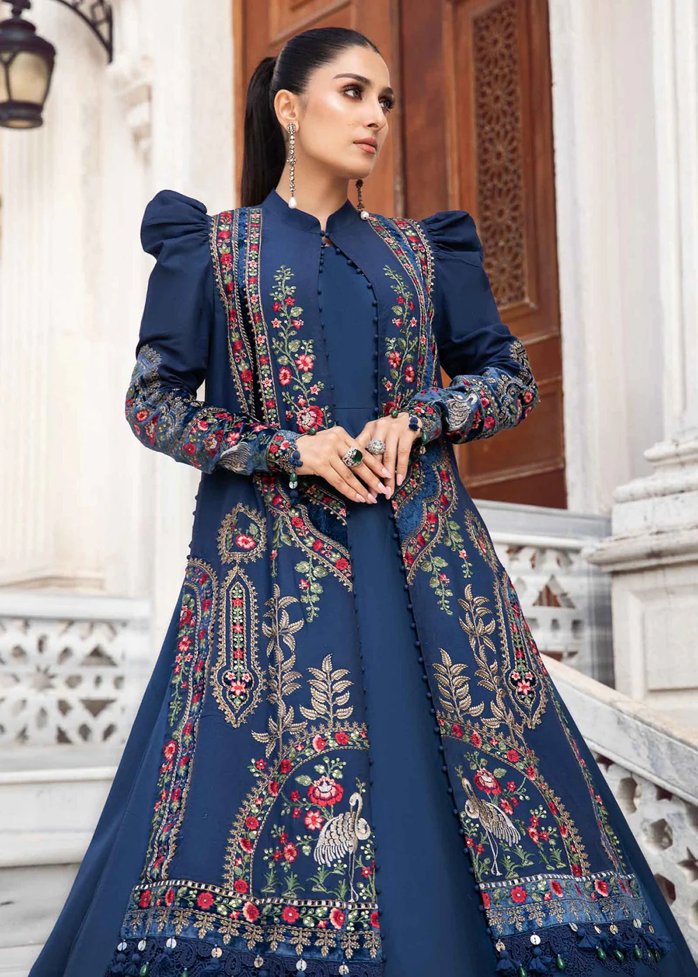 Unstitched Linen 23 by Maria B | Navy Blue DL-1109 - Image 6