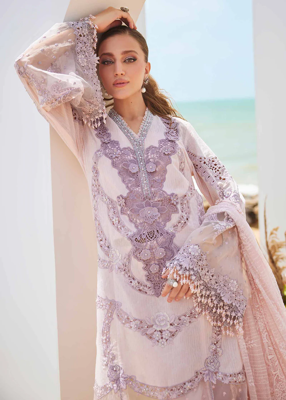 Unstitched Luxury Lawn '25 by Maria B | EL-25-02 - Image 2