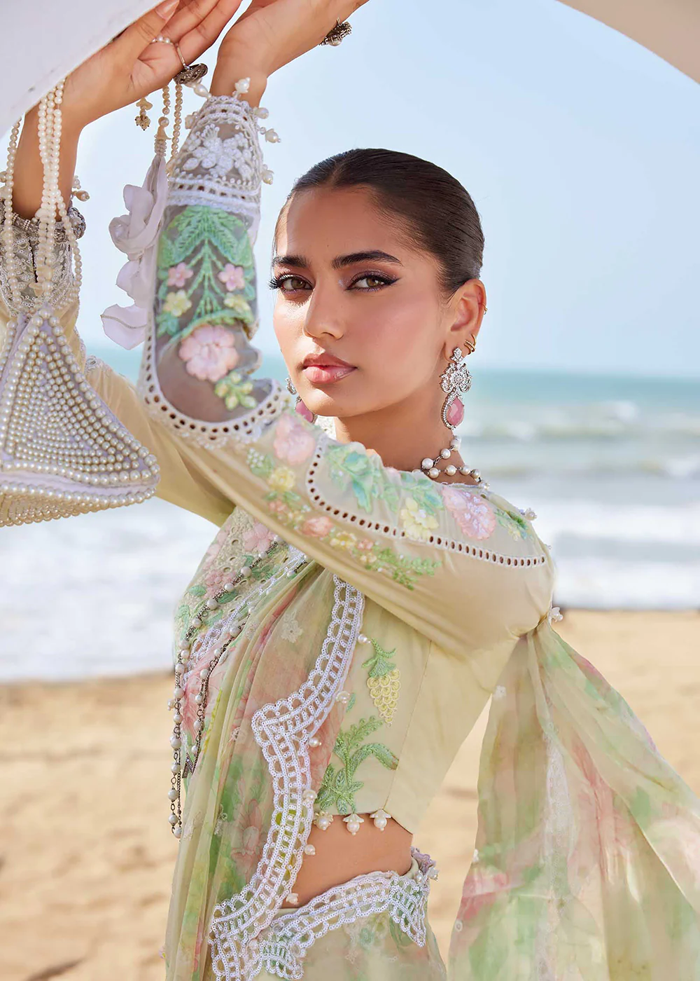 Unstitched Luxury Lawn '25 by Maria B | EL-25-04 - Image 4