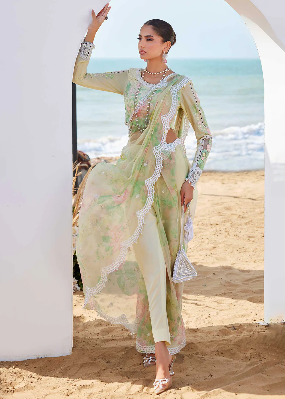 Unstitched Luxury Lawn '25 by Maria B | EL-25-04 - Image 5