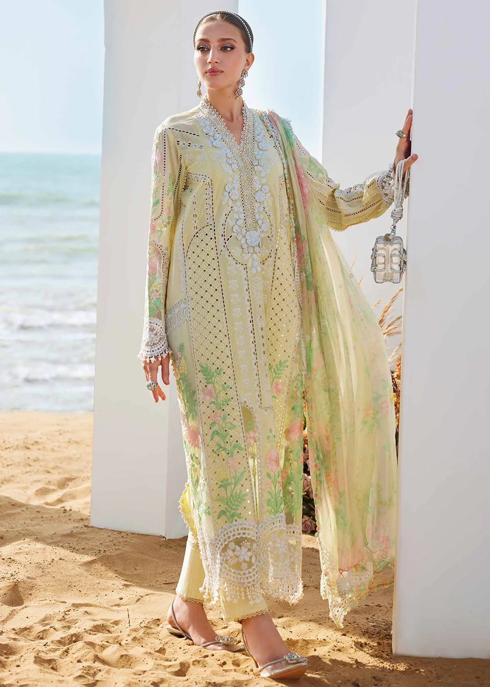 Unstitched Luxury Lawn '25 by Maria B | EL-25-04 - Image 6