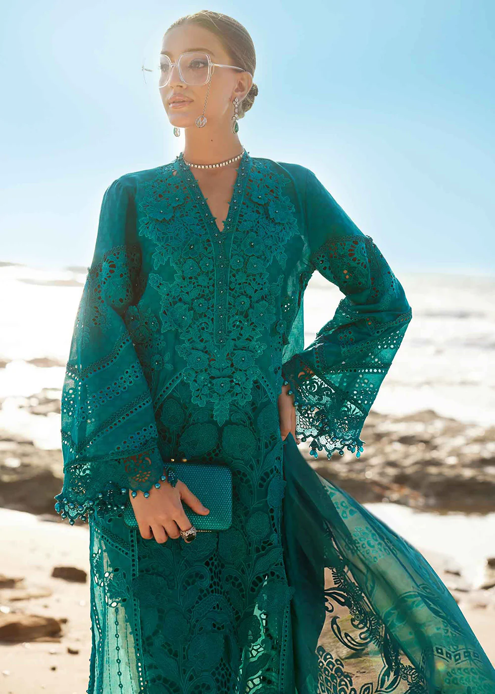 Unstitched Luxury Lawn '25 by Maria B | EL-25-05 - Image 2