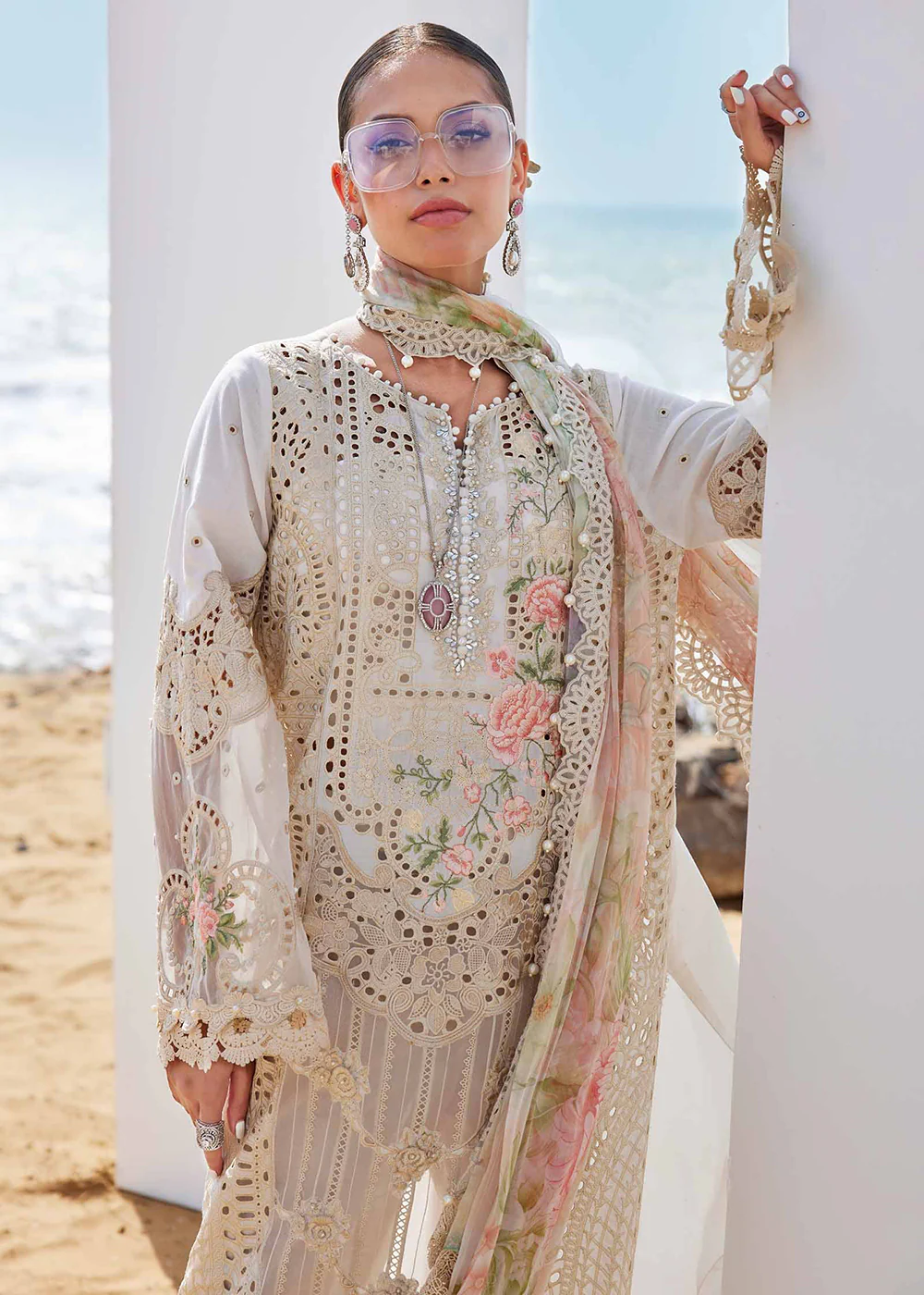 Unstitched Luxury Lawn '25 by Maria B | EL-25-07 - Image 2