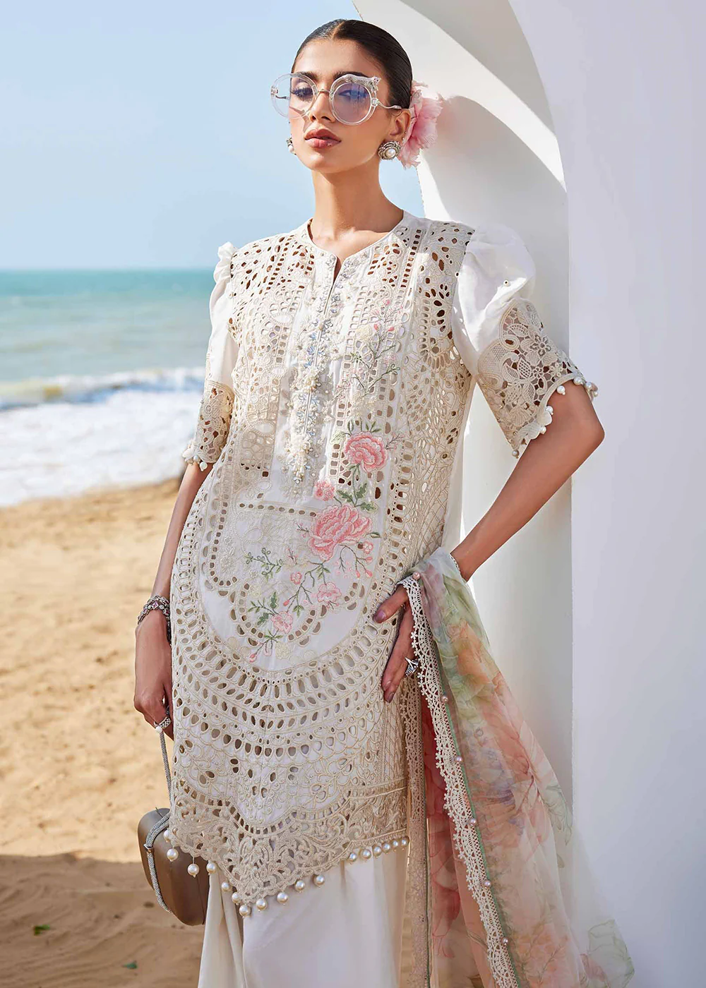 Unstitched Luxury Lawn '25 by Maria B | EL-25-07 - Image 6