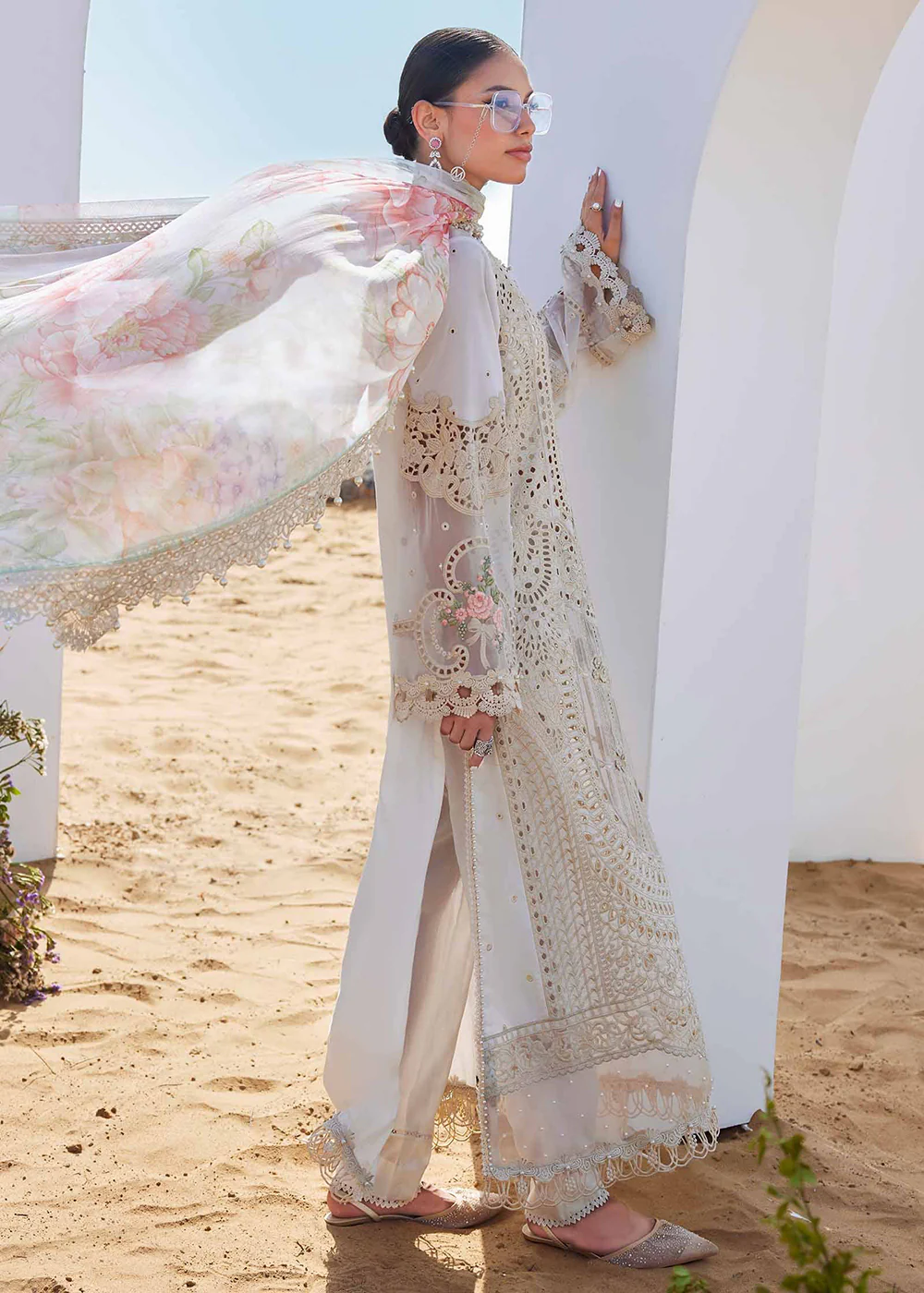 Unstitched Luxury Lawn '25 by Maria B | EL-25-07 - Image 9