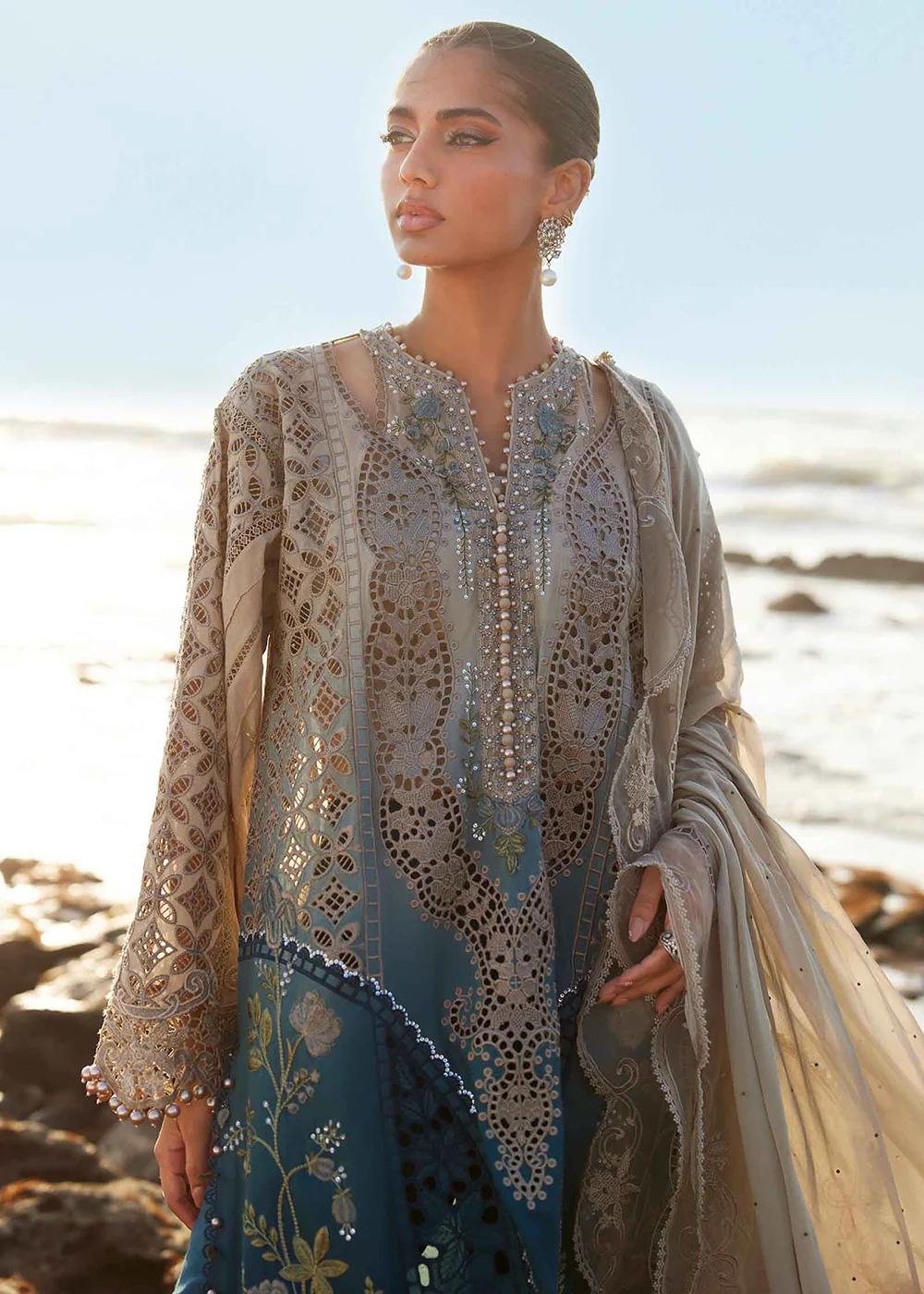 Unstitched Luxury Lawn '25 by Maria B | EL-25-08 - Image 2
