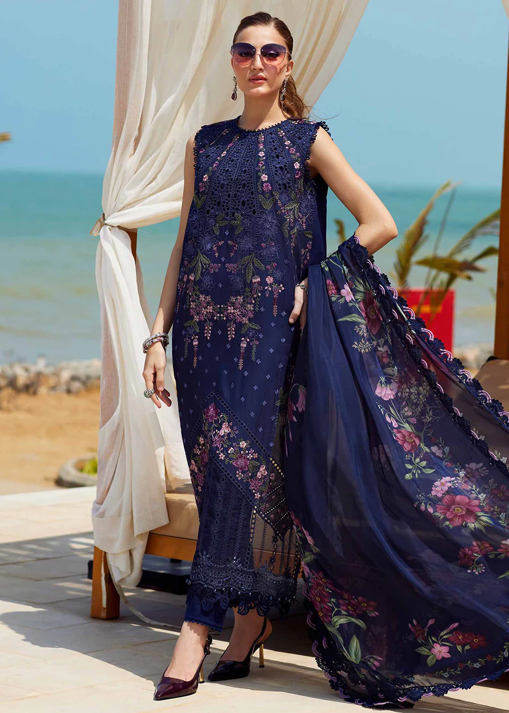 Unstitched Luxury Lawn '25 by Maria B | EL-25-10 - Image 6