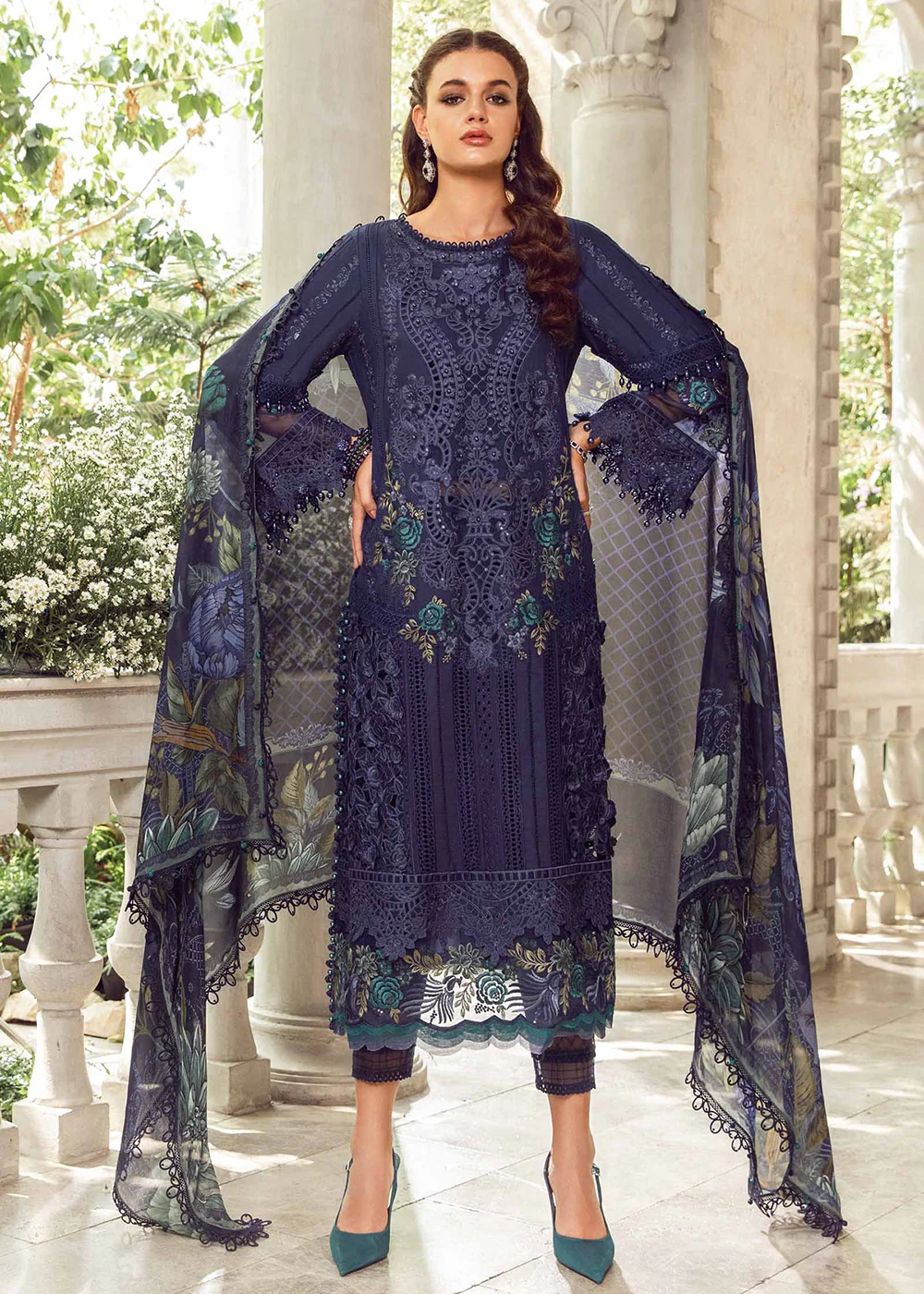 Unstitched Luxury Lawn Eid 2 Edition '24 by Maria B | EL-24-09 - Image 3
