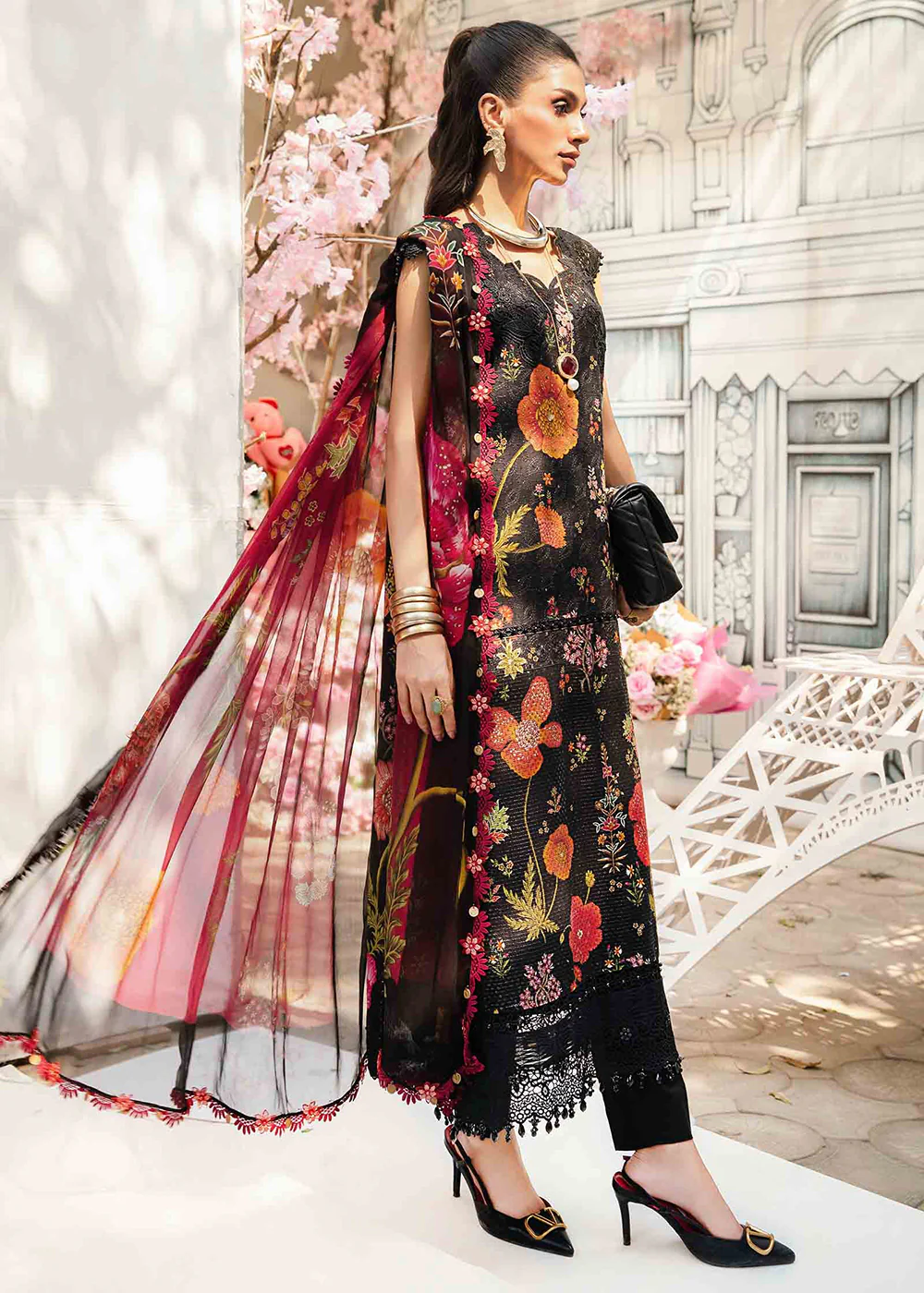 Unstitched M Prints Summer Edit '25 by Maria B | MPT-2607-B - Image 6