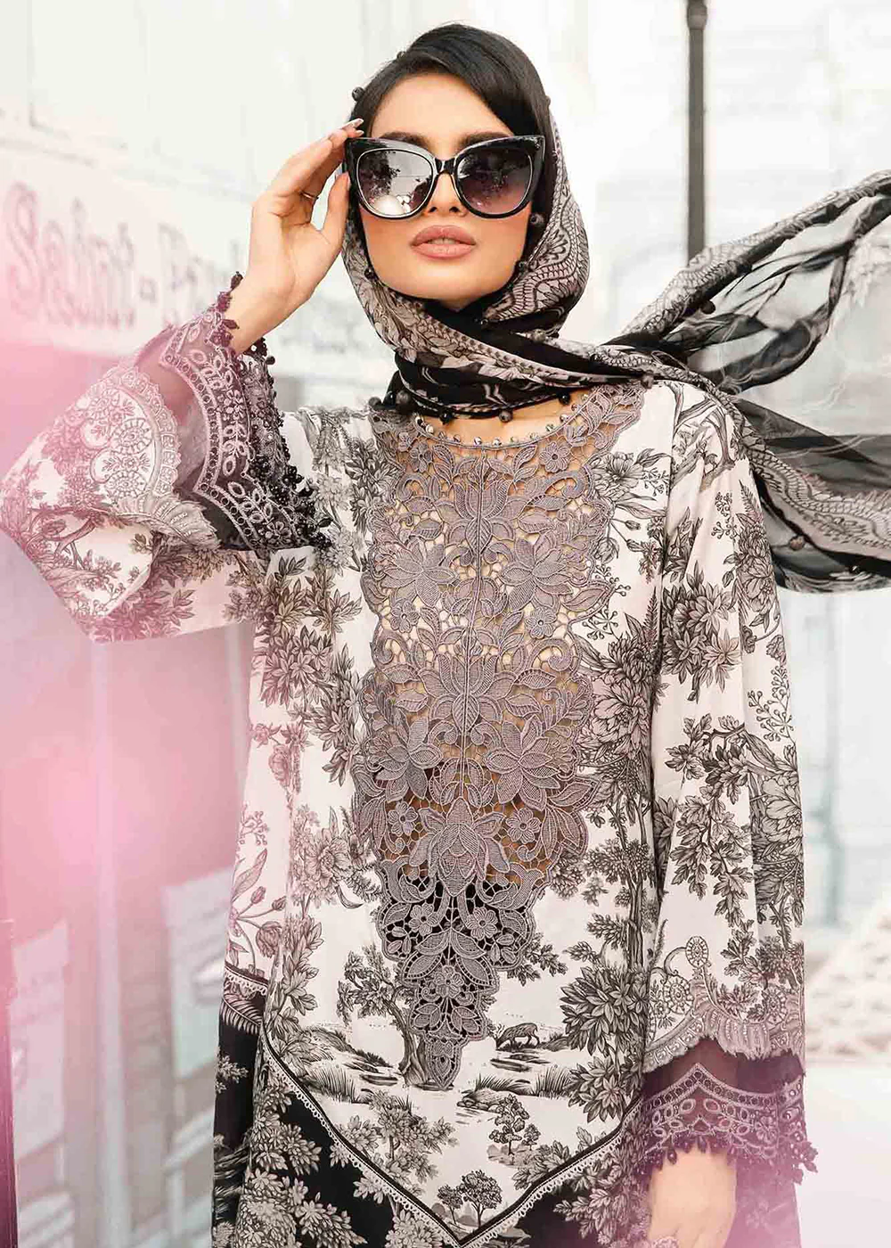 Unstitched M Prints Summer Edit '25 by Maria B | MPT-2608-B - Image 2