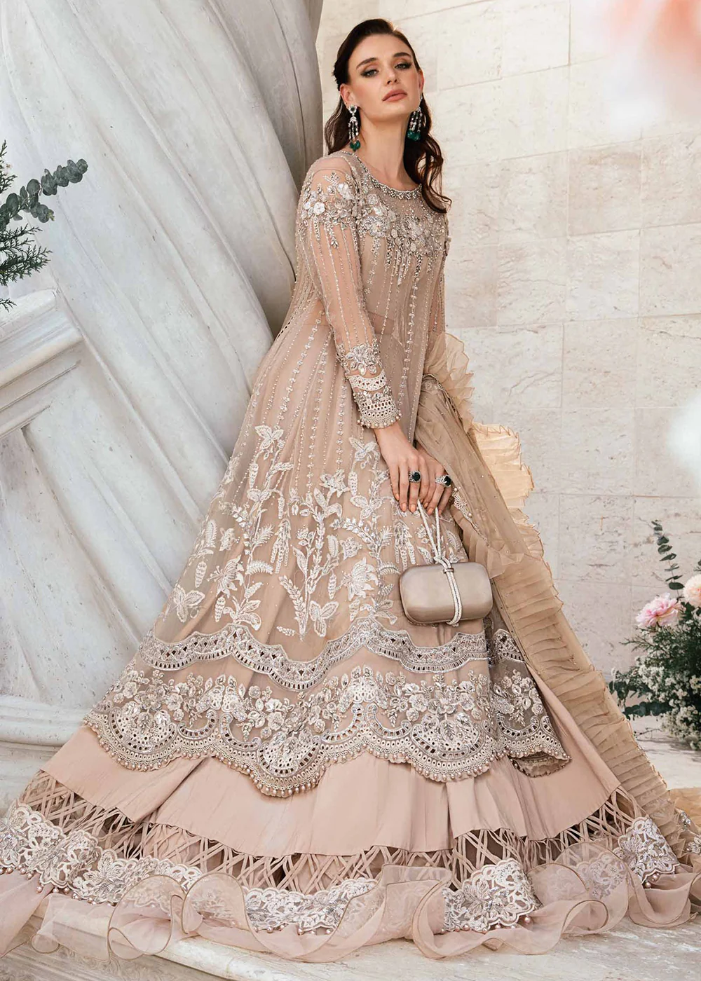 Unstitched Mbroidered Wedding Formals 2024 by Maria B | BD-2801 - Image 11