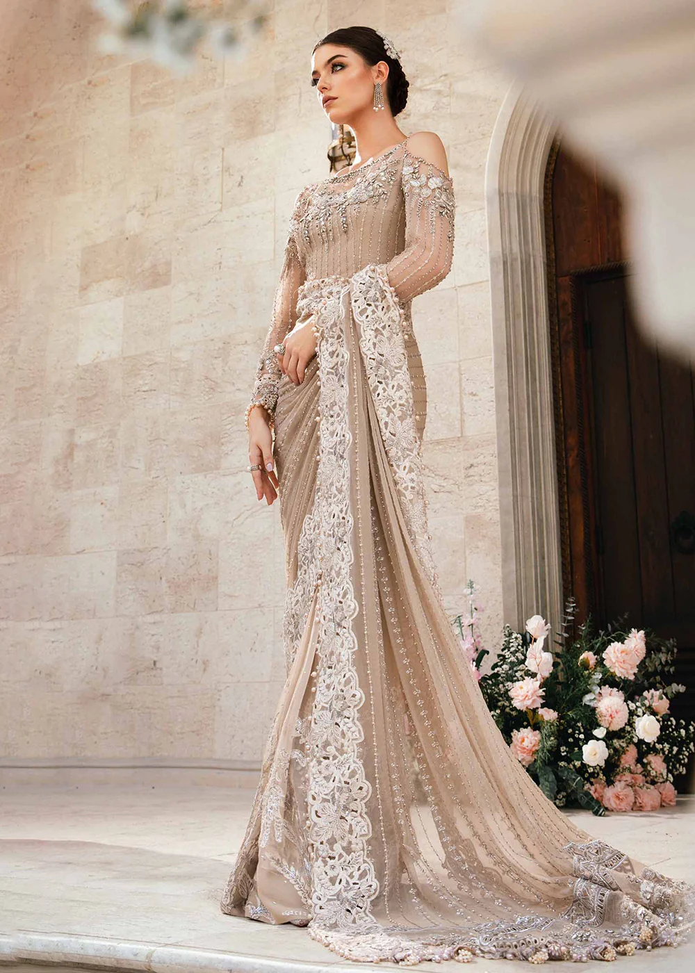 Unstitched Mbroidered Wedding Formals 2024 by Maria B | BD-2801 - Image 12