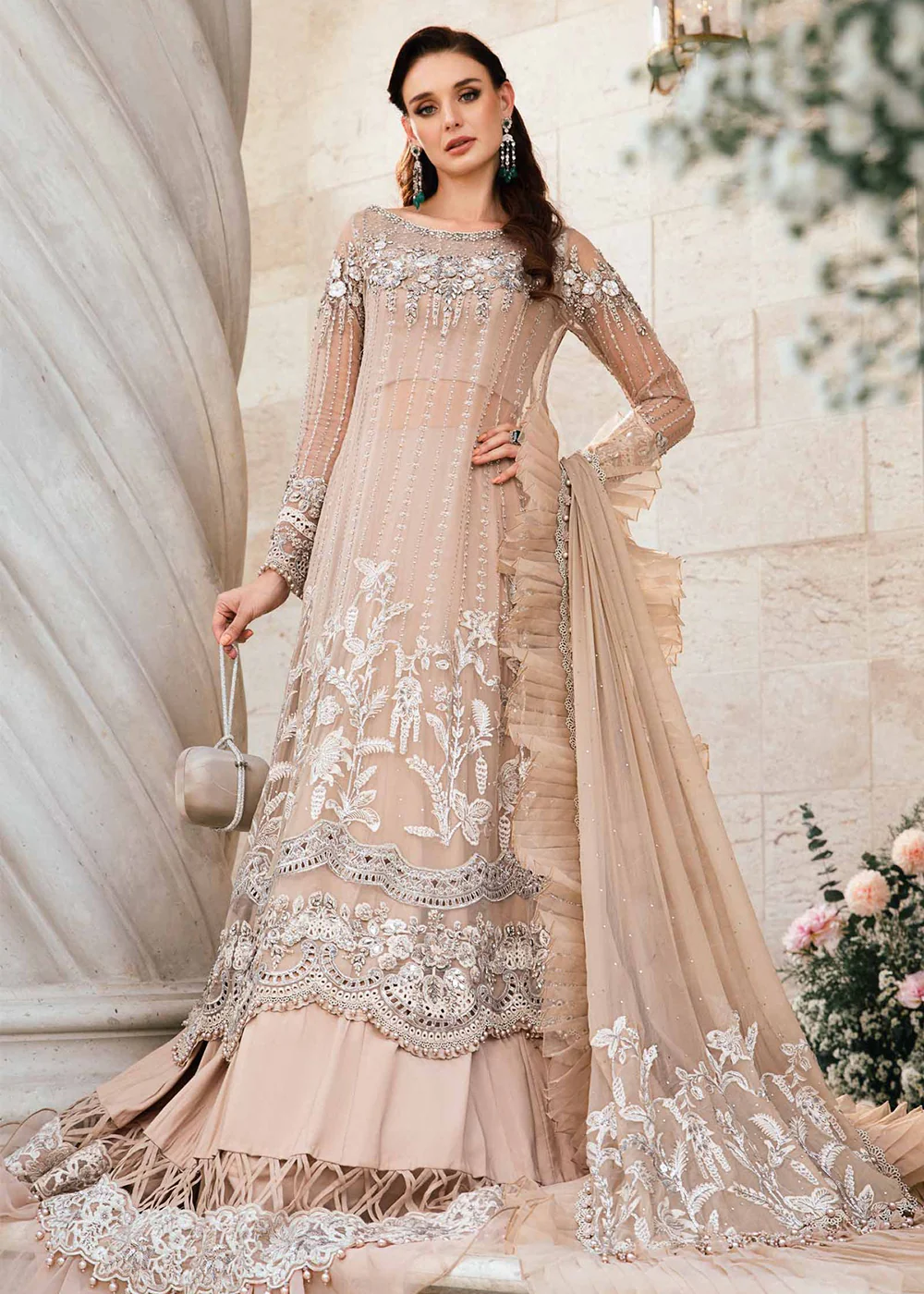 Unstitched Mbroidered Wedding Formals 2024 by Maria B | BD-2801 - Image 4