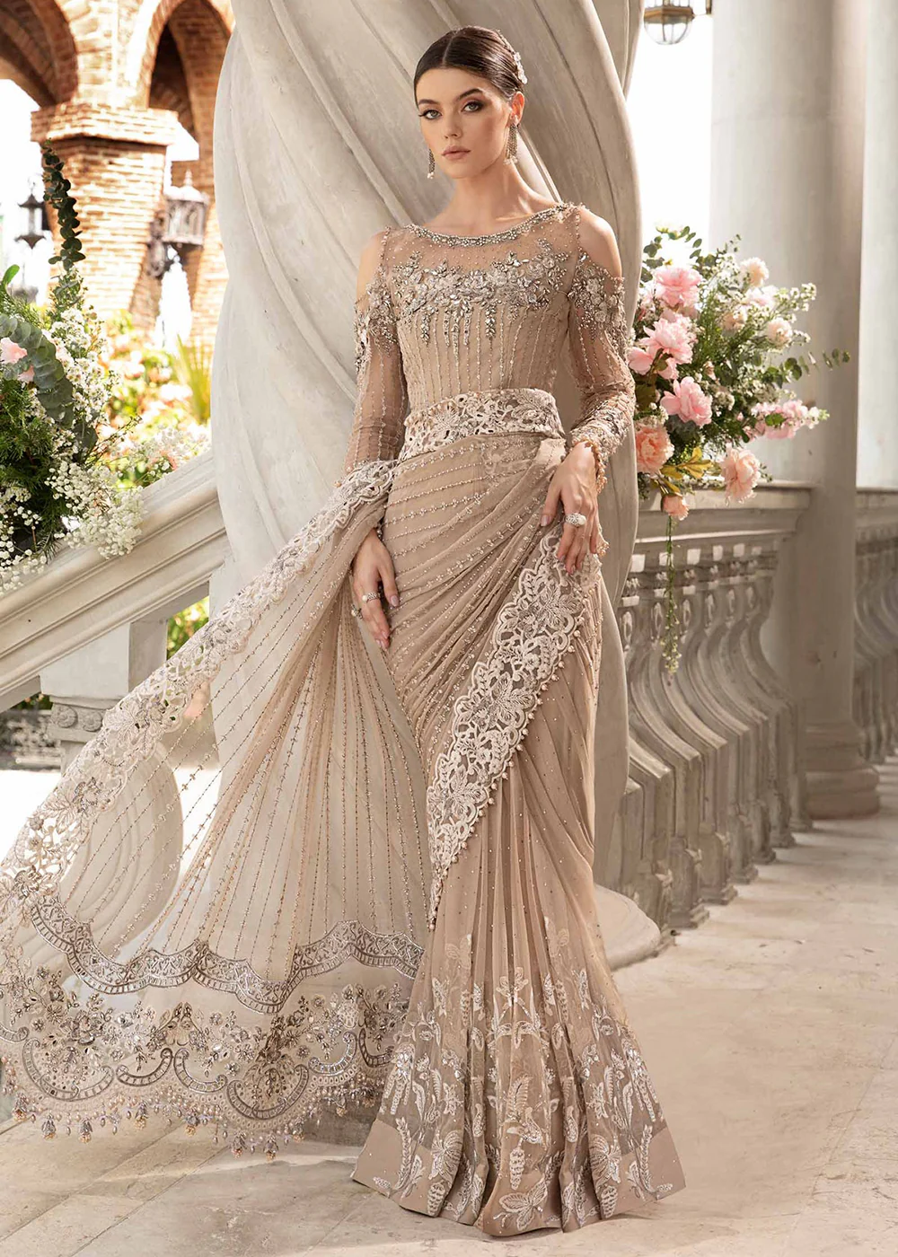 Unstitched Mbroidered Wedding Formals 2024 by Maria B | BD-2801 - Image 9