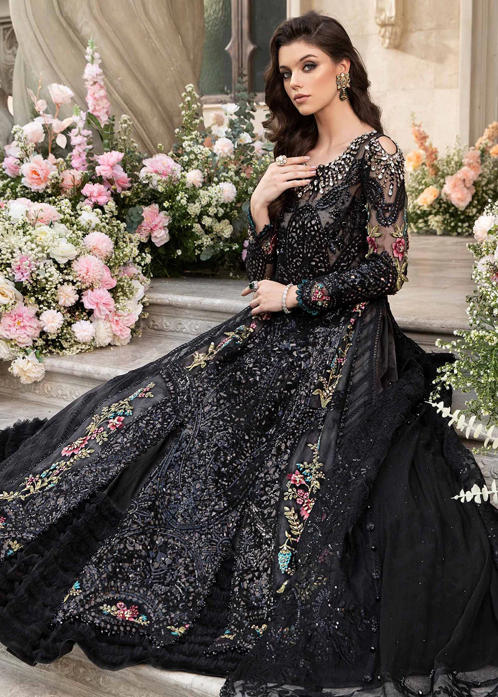 Unstitched Mbroidered Wedding Formals 2024 by Maria B | BD-2802 - Image 5