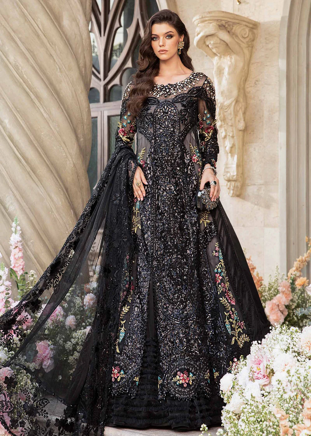 Unstitched Mbroidered Wedding Formals 2024 by Maria B | BD-2802 - Image 8
