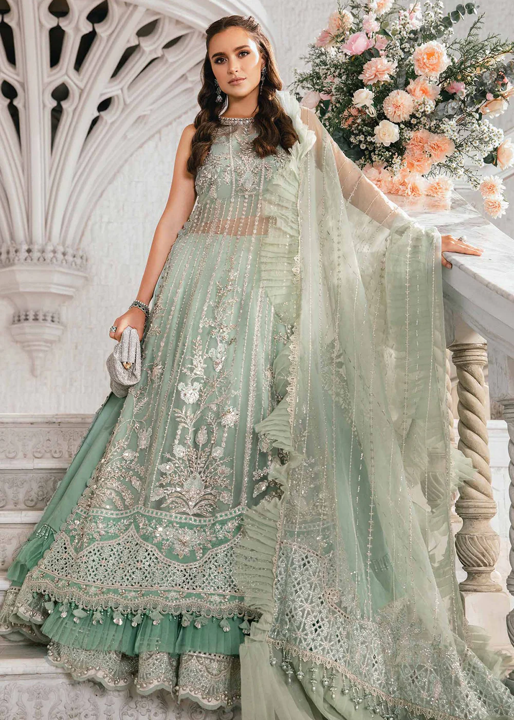 Unstitched Mbroidered Wedding Formals 2024 by Maria B | BD-2803 - Image 10