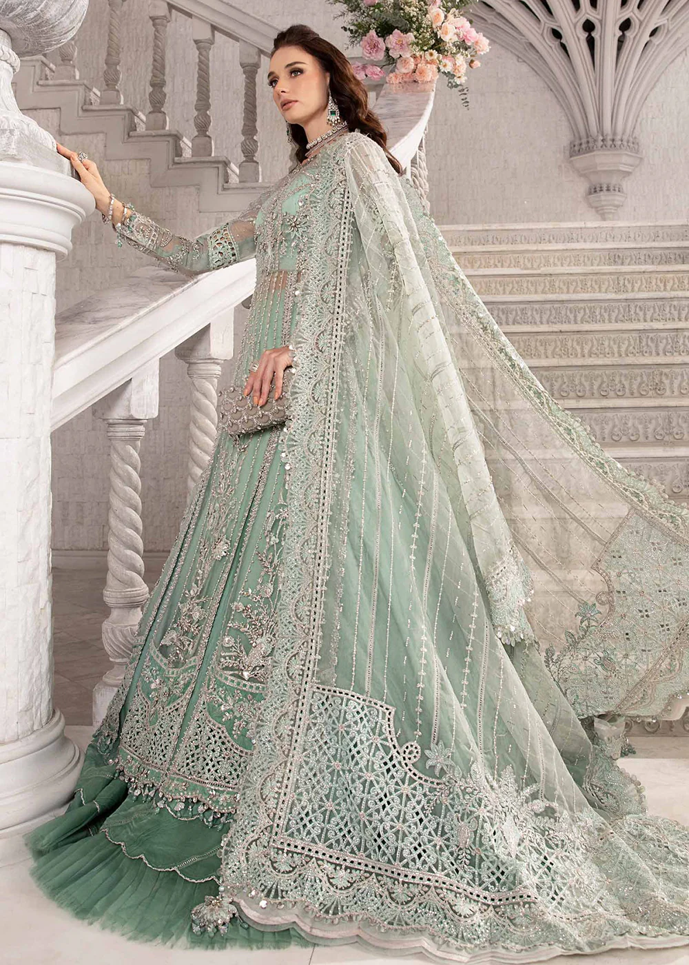 Unstitched Mbroidered Wedding Formals 2024 by Maria B | BD-2803 - Image 11