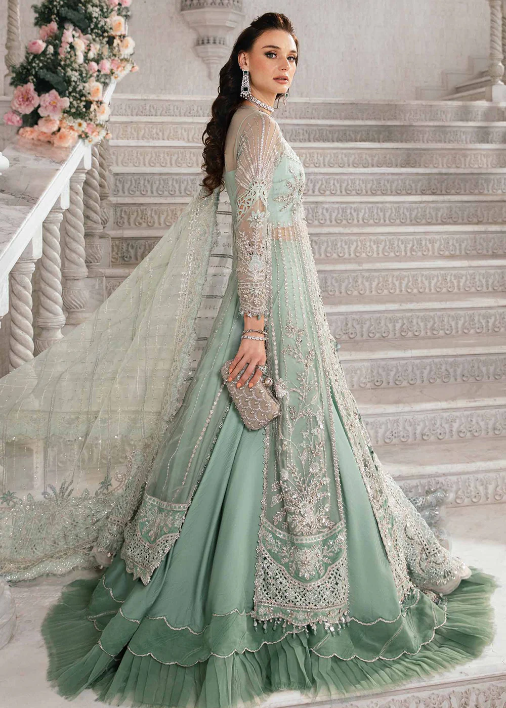 Unstitched Mbroidered Wedding Formals 2024 by Maria B | BD-2803 - Image 12