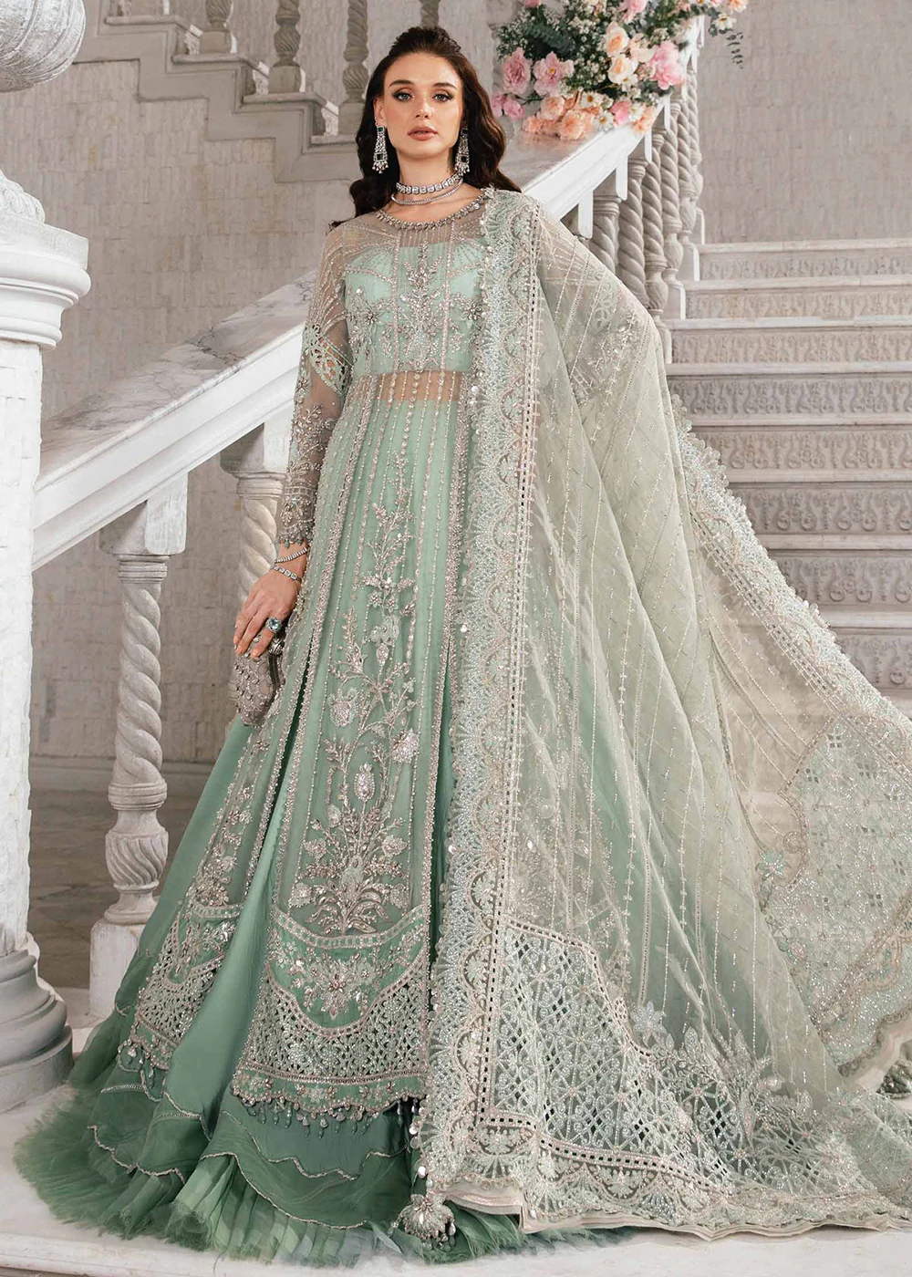 Unstitched Mbroidered Wedding Formals 2024 by Maria B | BD-2803 - Image 2