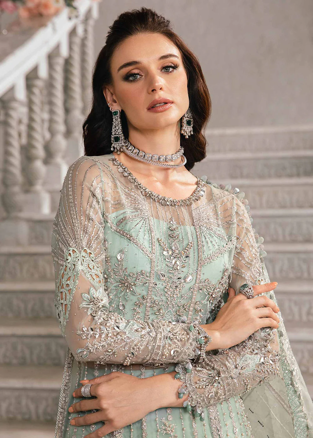 Unstitched Mbroidered Wedding Formals 2024 by Maria B | BD-2803 - Image 4