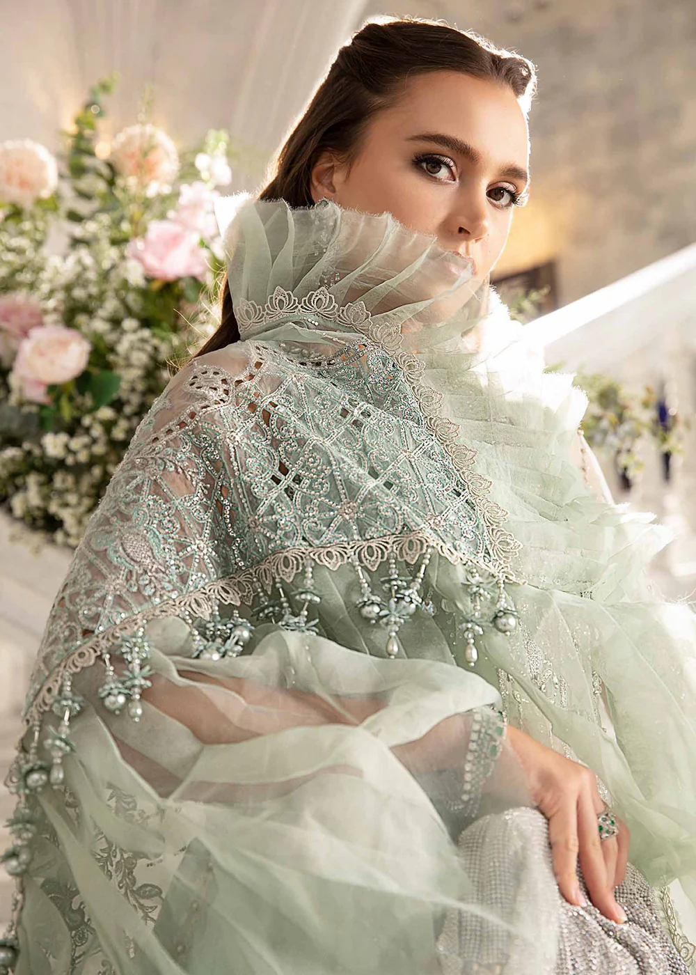 Unstitched Mbroidered Wedding Formals 2024 by Maria B | BD-2803 - Image 7