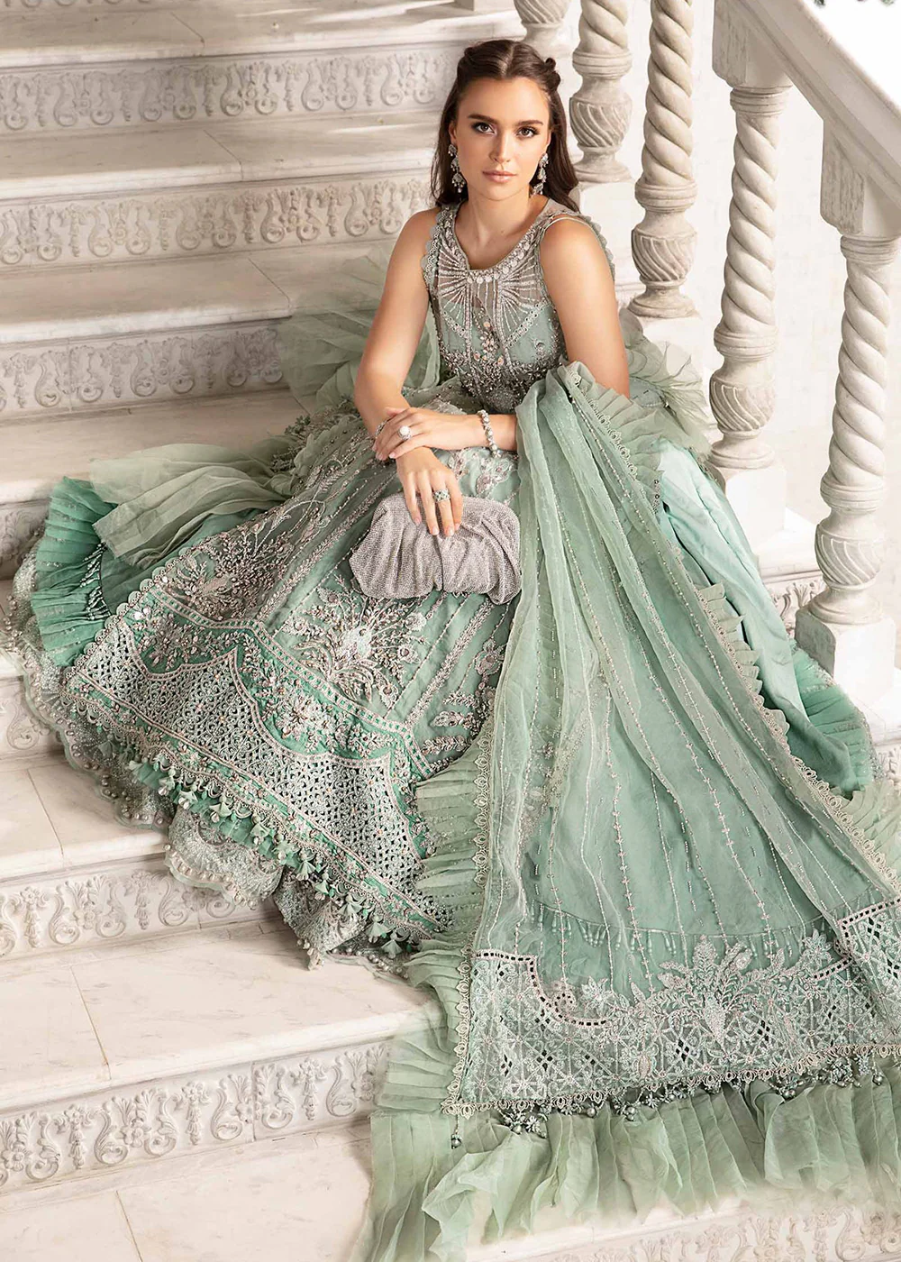 Unstitched Mbroidered Wedding Formals 2024 by Maria B | BD-2803 - Image 8