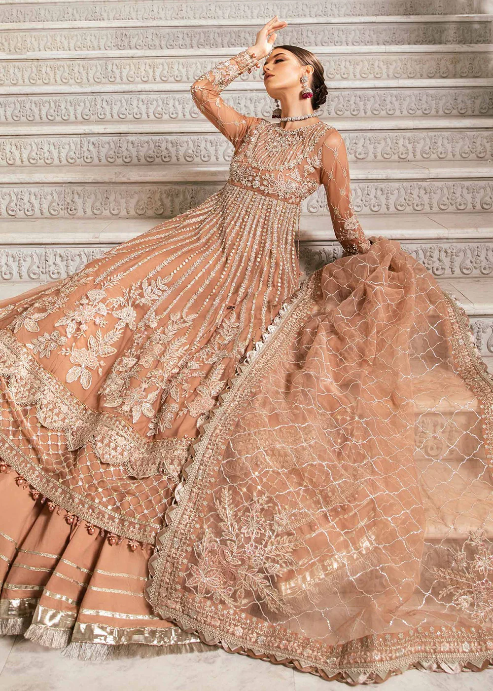 Unstitched Mbroidered Wedding Formals 2024 by Maria B | BD-2804 - Image 5