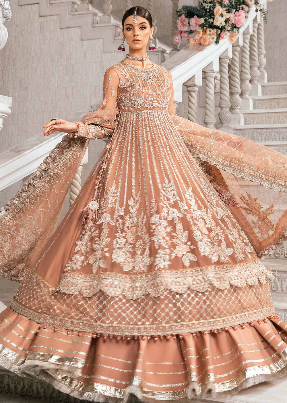 Unstitched Mbroidered Wedding Formals 2024 by Maria B | BD-2804 - Image 9