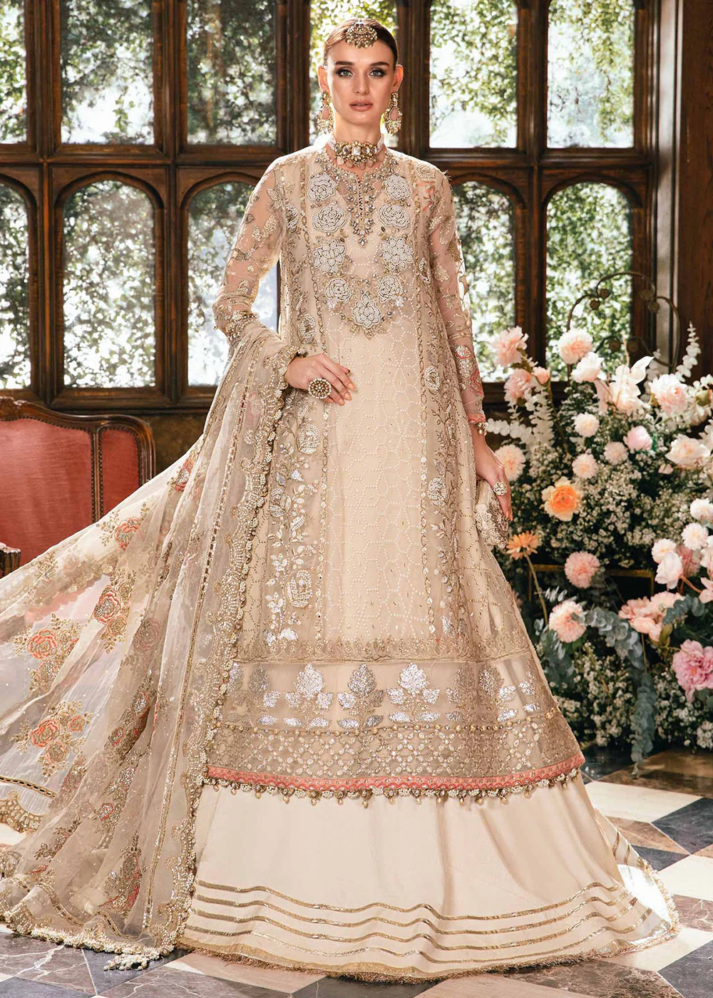 Unstitched Mbroidered Wedding Formals 2024 by Maria B | BD-2805 - Image 2