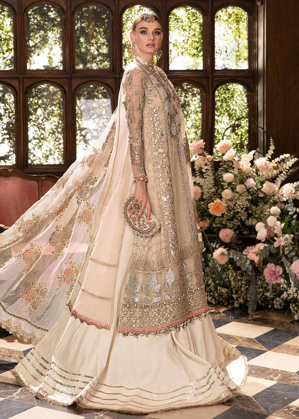 Unstitched Mbroidered Wedding Formals 2024 by Maria B | BD-2805 - Image 5