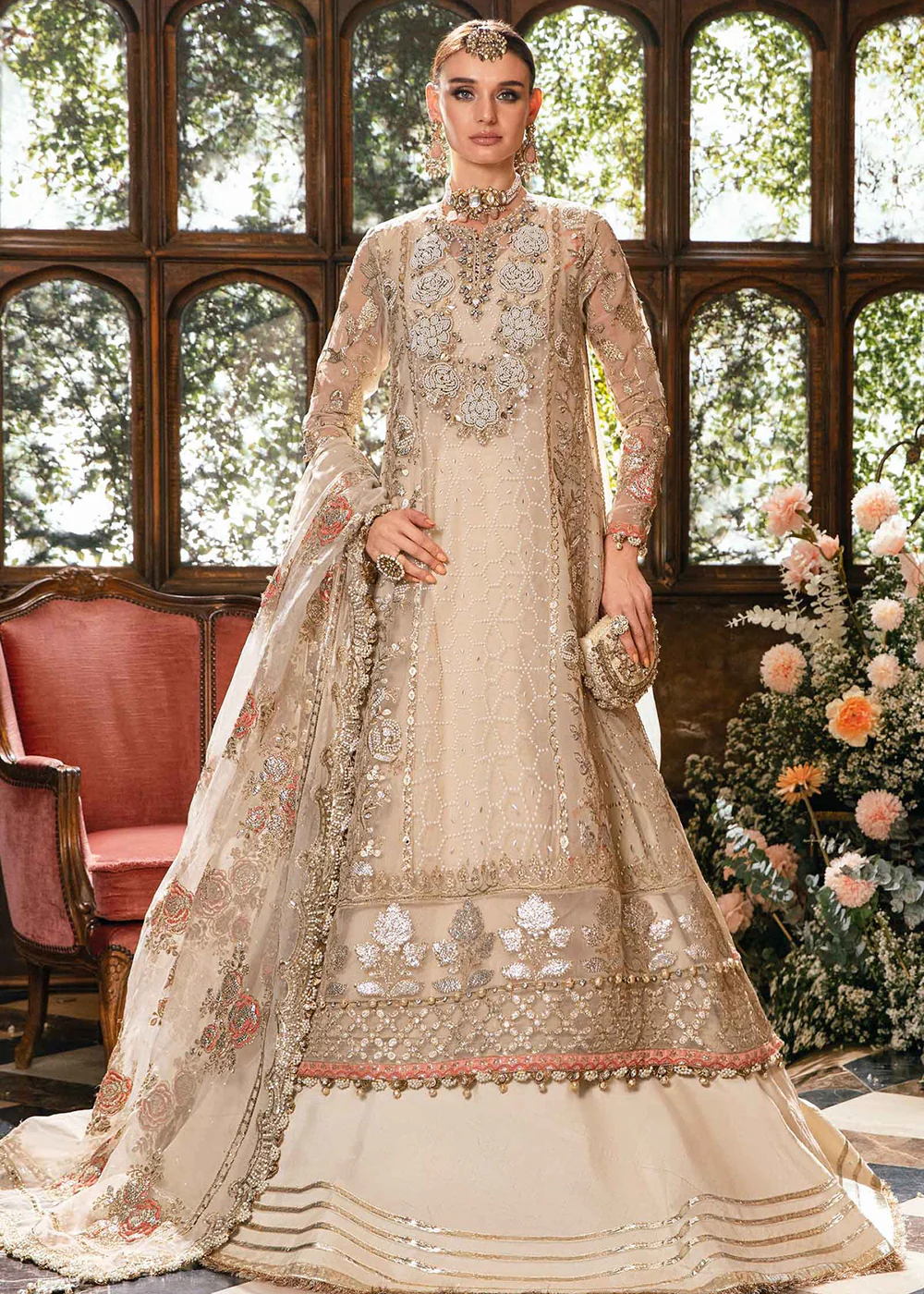 Unstitched Mbroidered Wedding Formals 2024 by Maria B | BD-2805 - Image 7