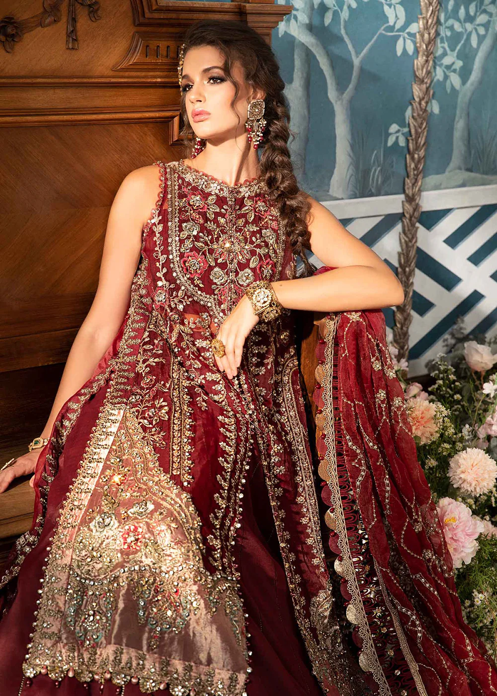 Unstitched Mbroidered Wedding Formals 2024 by Maria B | BD-2807 - Image 10