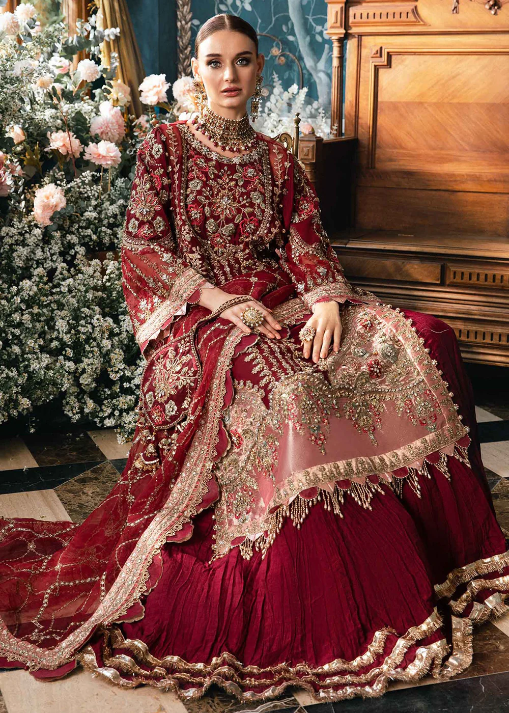 Unstitched Mbroidered Wedding Formals 2024 by Maria B | BD-2807 - Image 11