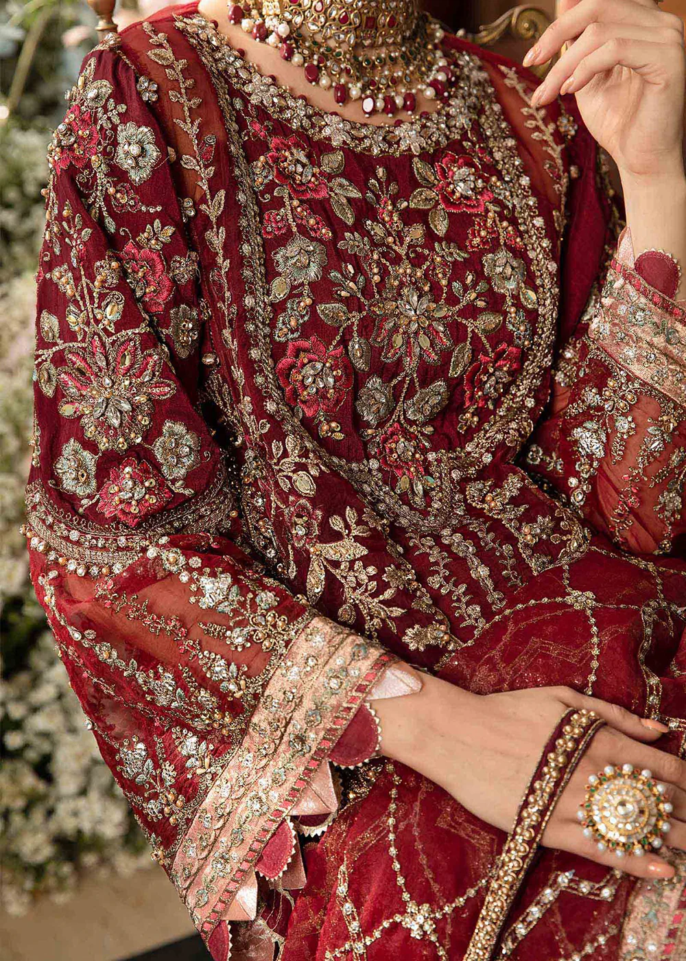Unstitched Mbroidered Wedding Formals 2024 by Maria B | BD-2807 - Image 12