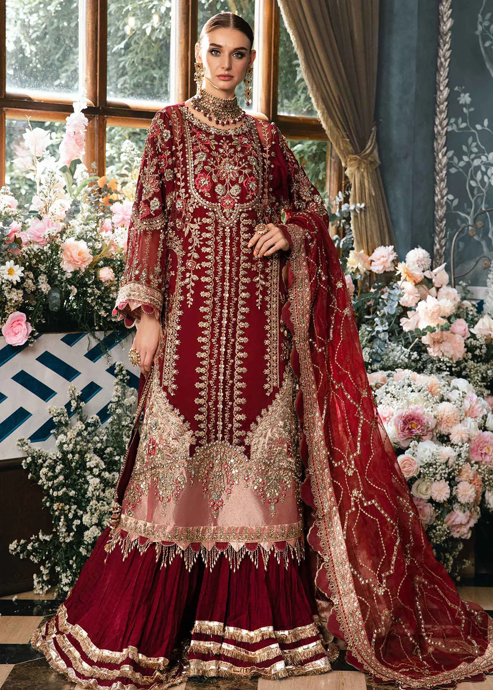 Unstitched Mbroidered Wedding Formals 2024 by Maria B | BD-2807 - Image 2