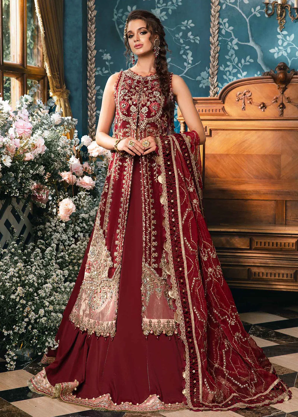 Unstitched Mbroidered Wedding Formals 2024 by Maria B | BD-2807 - Image 3