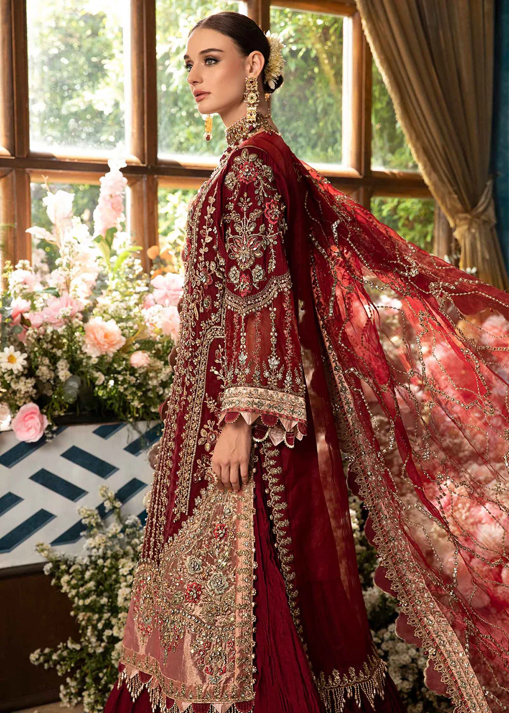 Unstitched Mbroidered Wedding Formals 2024 by Maria B | BD-2807 - Image 4