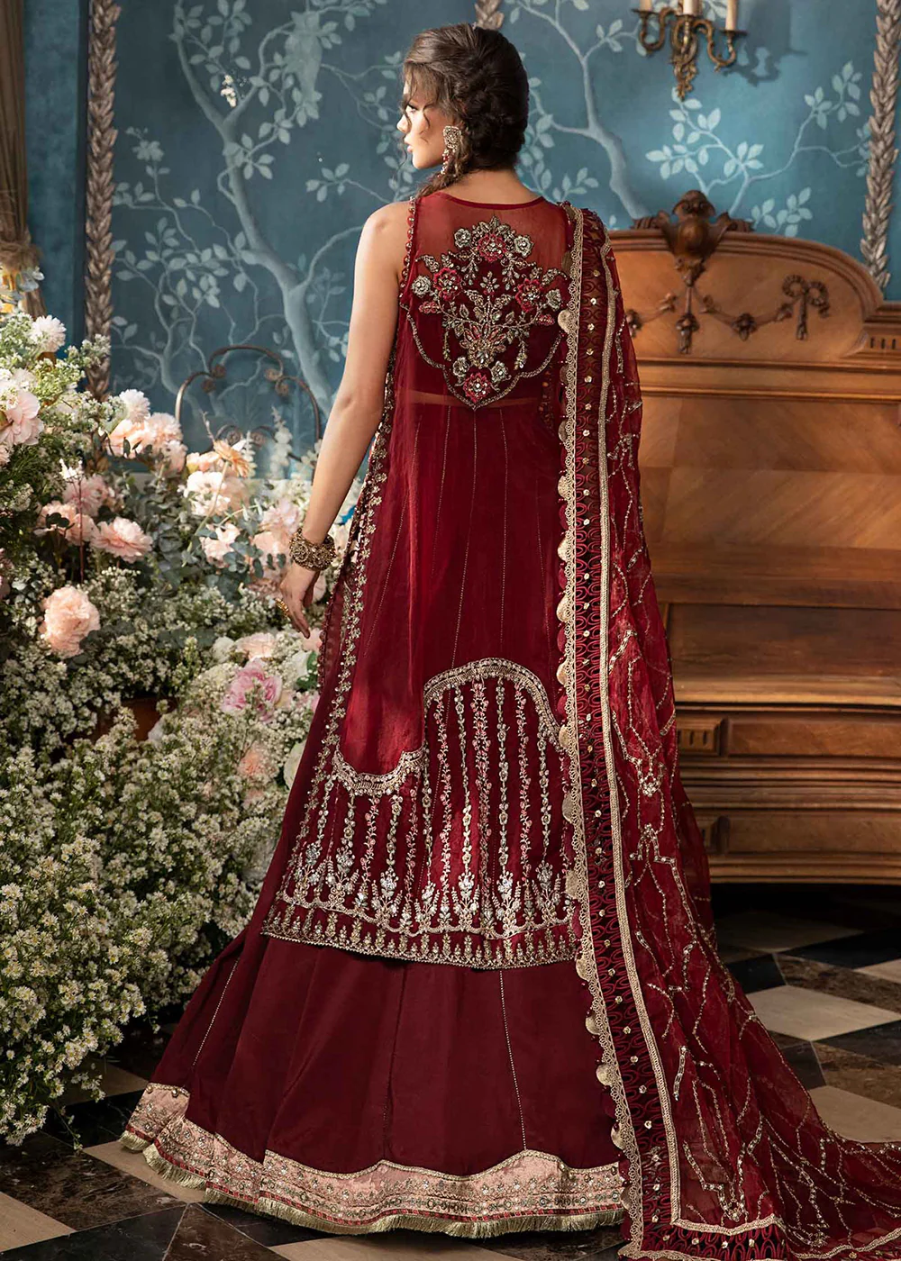 Unstitched Mbroidered Wedding Formals 2024 by Maria B | BD-2807 - Image 7