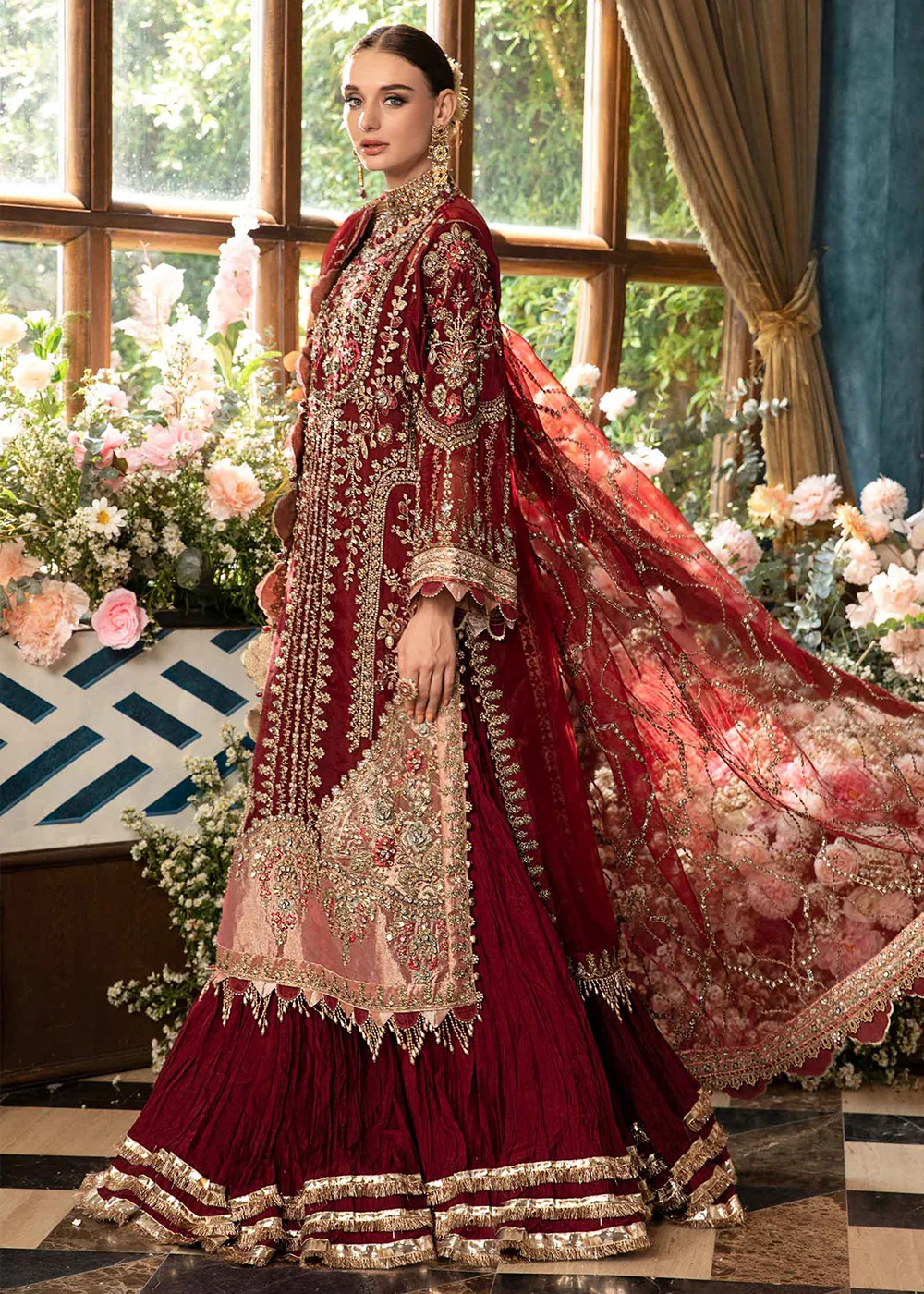 Unstitched Mbroidered Wedding Formals 2024 by Maria B | BD-2807 - Image 8
