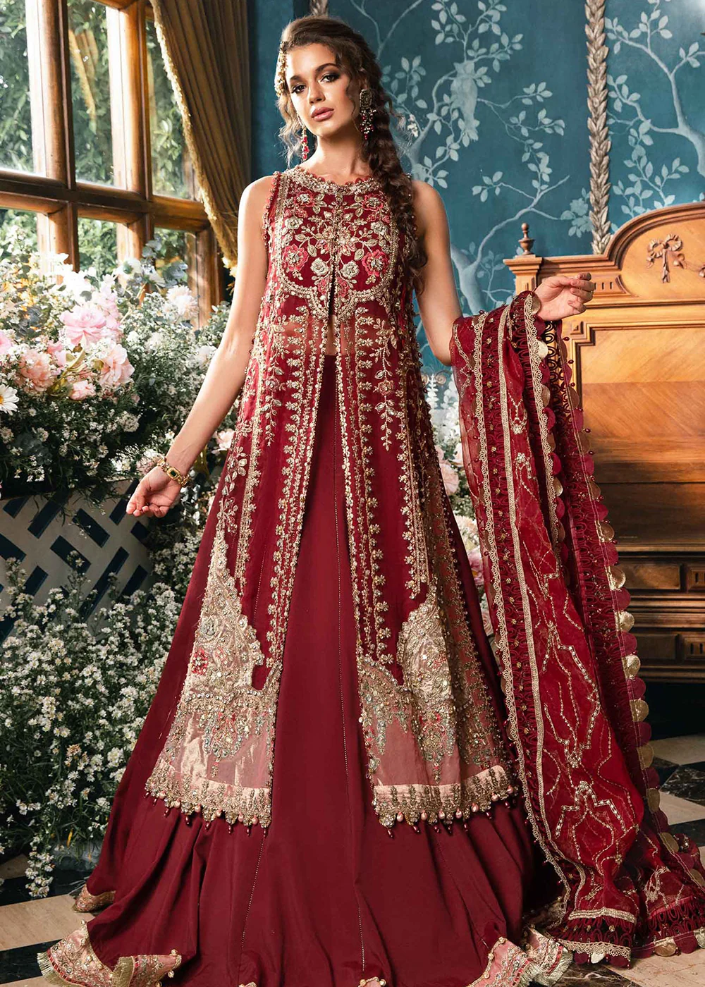 Unstitched Mbroidered Wedding Formals 2024 by Maria B | BD-2807 - Image 9