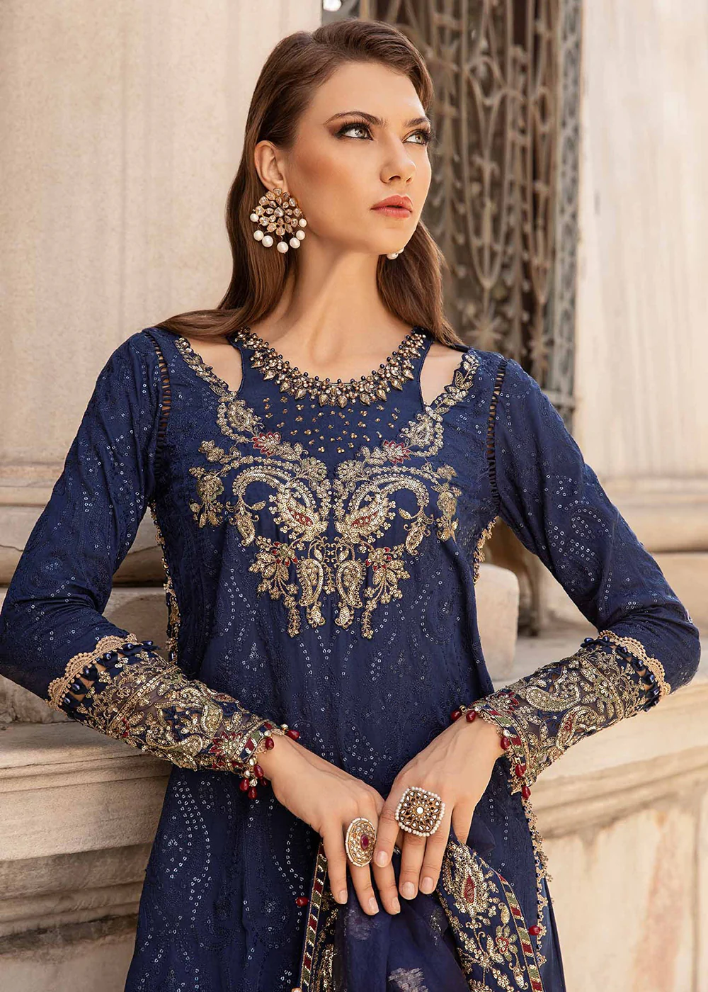 Unstitched Sateen Formals '24 by Maria B | CST-804 - Image 2