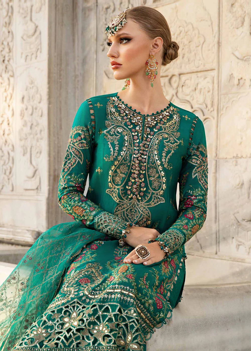 Unstitched Sateen Formals '24 by Maria B | CST-805 - Image 3