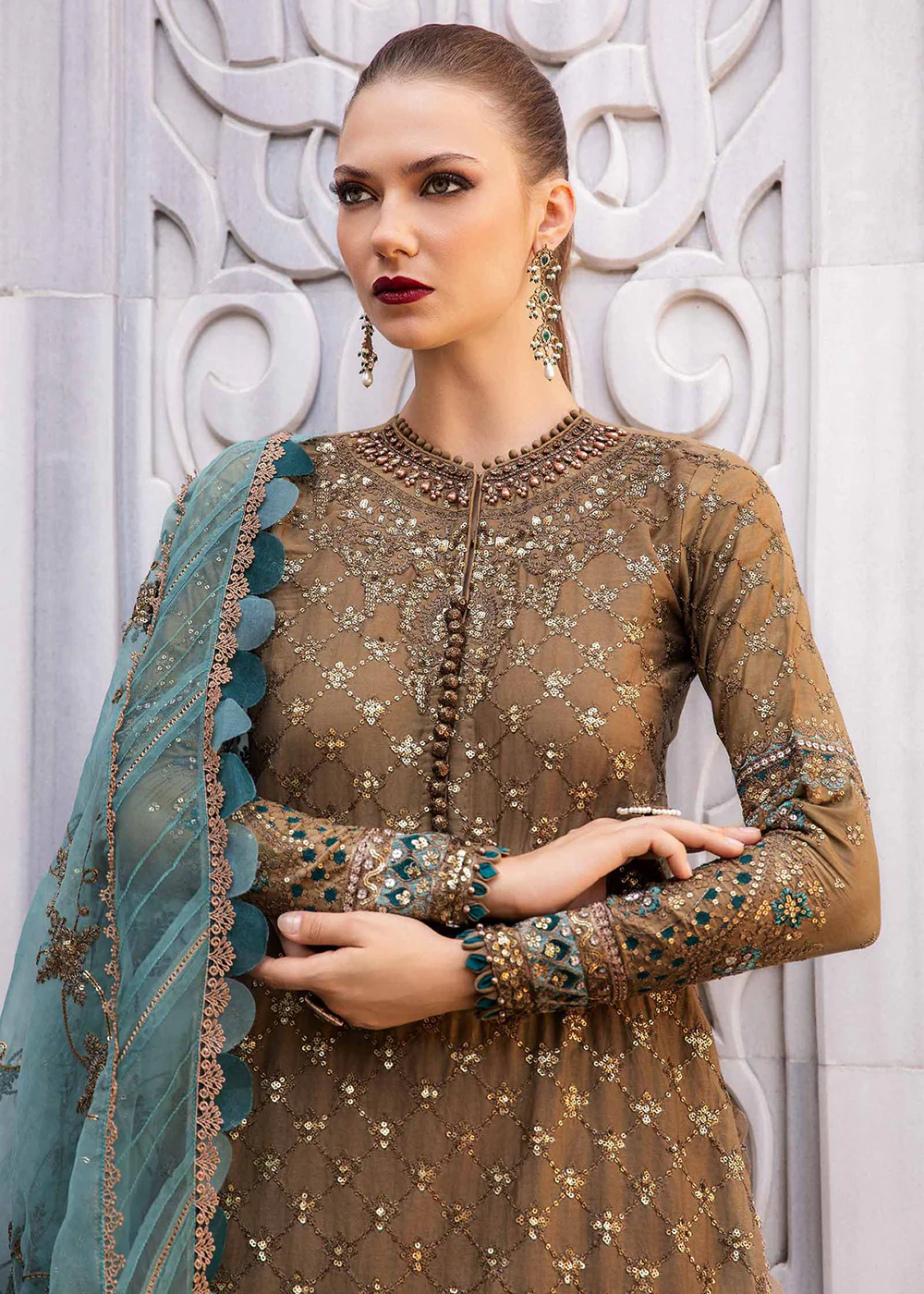 Unstitched Sateen Formals '24 by Maria B | CST-808 - Image 2