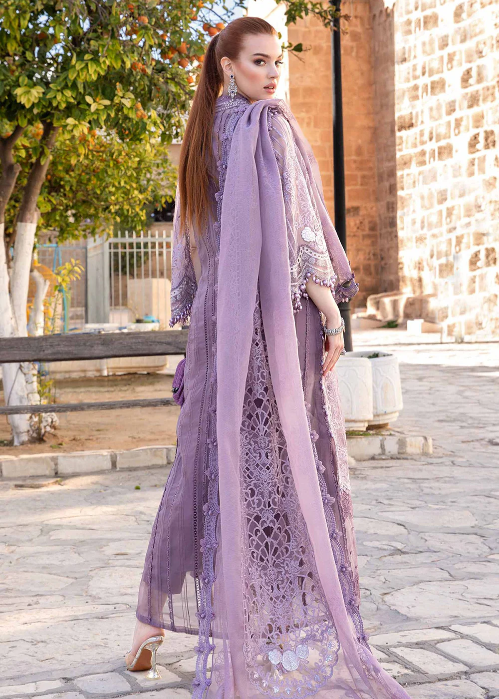 Unstitched Voyage a' Luxe Lawn '24 by Maria B | D-2401-A - Image 3
