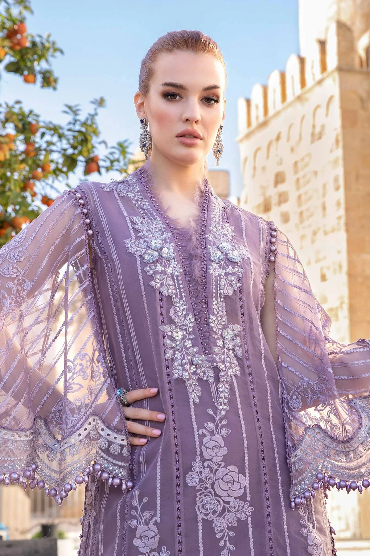 Unstitched Voyage a' Luxe Lawn '24 by Maria B | D-2401-A - Image 4