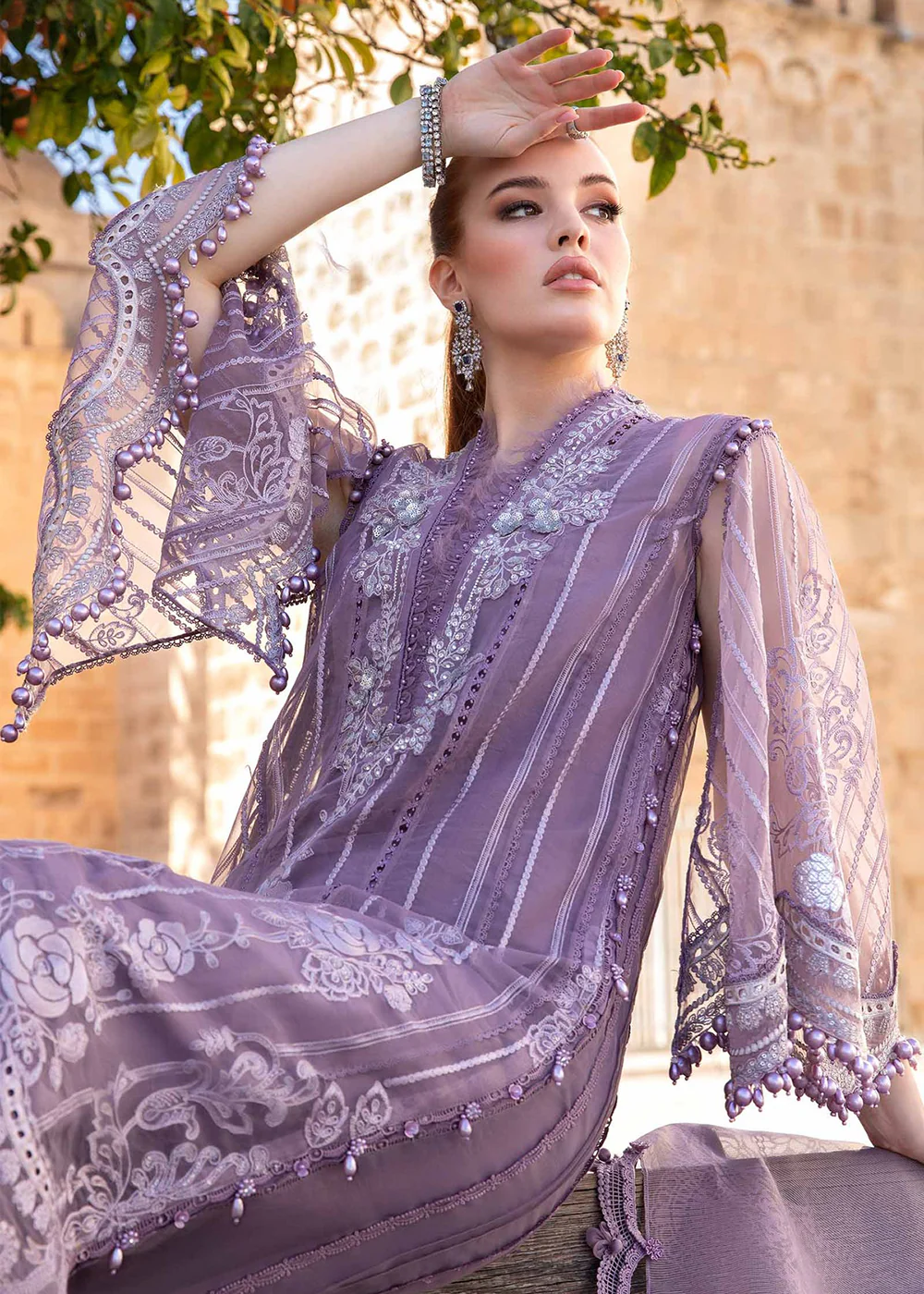 Unstitched Voyage a' Luxe Lawn '24 by Maria B | D-2401-A - Image 5