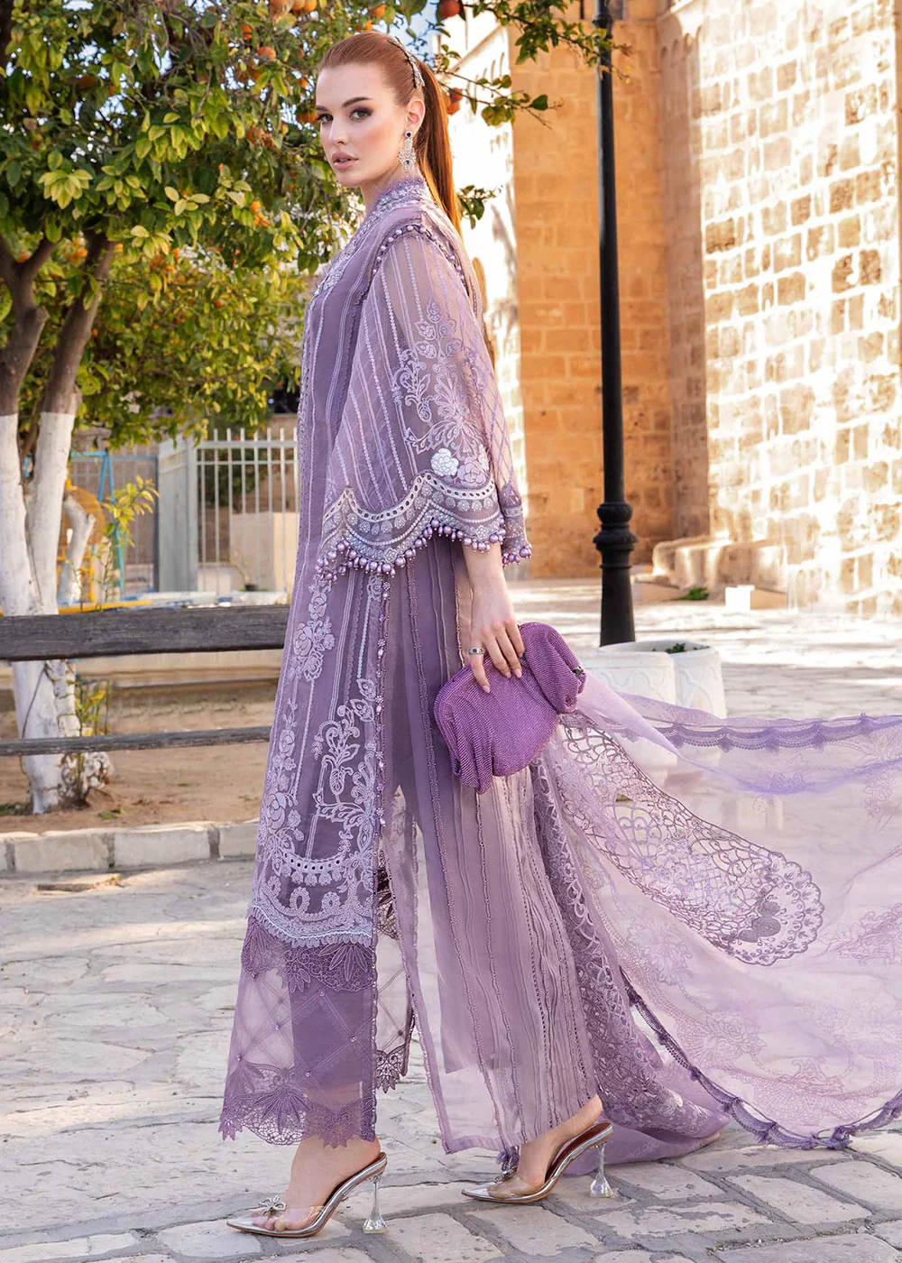 Unstitched Voyage a' Luxe Lawn '24 by Maria B | D-2401-A - Image 7