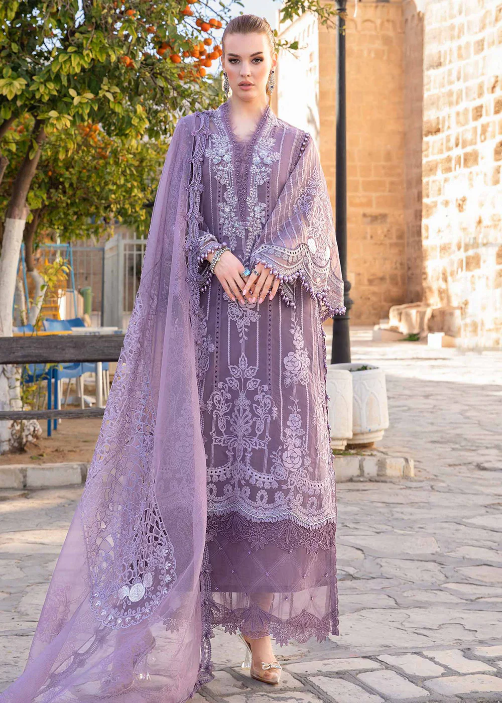 Unstitched Voyage a' Luxe Lawn '24 by Maria B | D-2401-A - Image 8