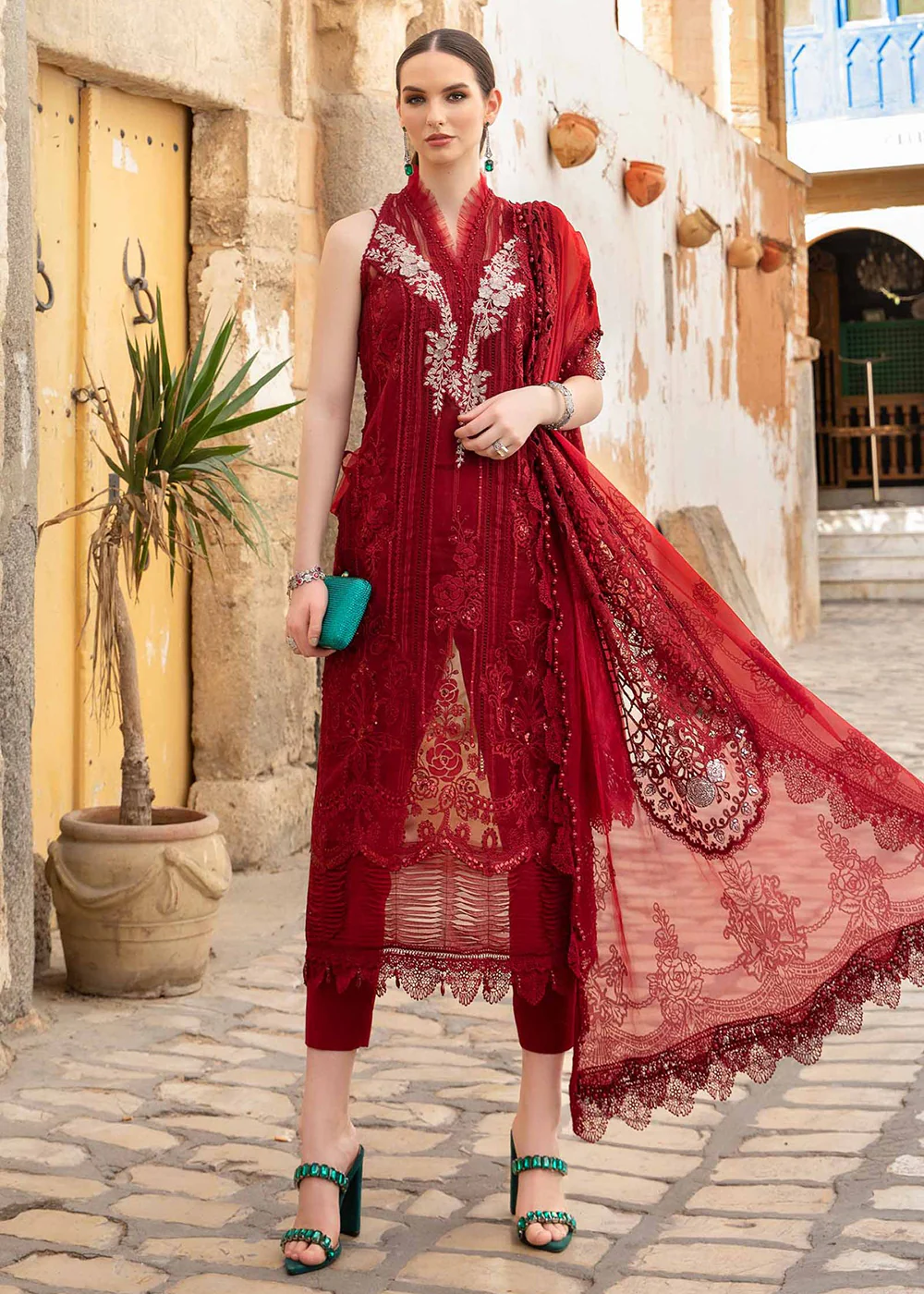 Unstitched Voyage a' Luxe Lawn '24 by Maria B | D-2401-B